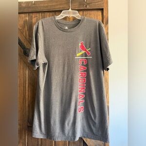 St. Louis Cardinals. Majestic Dark Gray T-Shirt with Red Cardinals Emblem